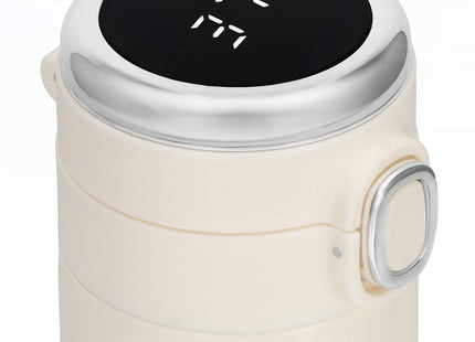 Thermosfles - Thermoskan - LCD- Display - 420 ML - RVS - Creme