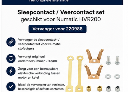 SQOON® Sleepcontact / Veercontact geschikt voor Numatic HVR200 – Set – Vervanger voor 220988