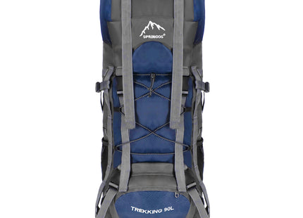 Backpack - Rugzak - Multifunctioneel - Kamperen - Reizen - Regenhoes - 90 Liter - Grijs/Blauw