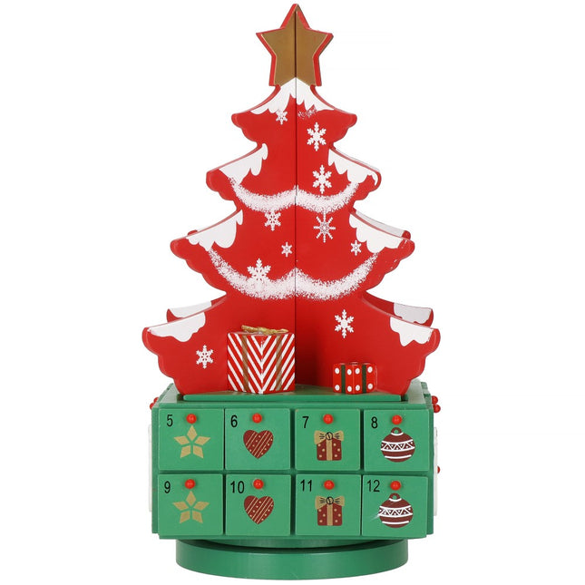 Adventskalender | 24 lades | Hout | Kerstboom