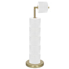 Toiletbutler | Toiletrolhouder | Toiletborstel met houder | Toiletaccessoire | Goud | 83,5 cm
