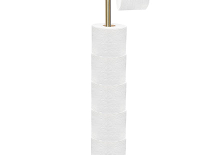 Toiletbutler | Toiletrolhouder | Toiletborstel met houder | Toiletaccessoire | Goud | 83,5 cm