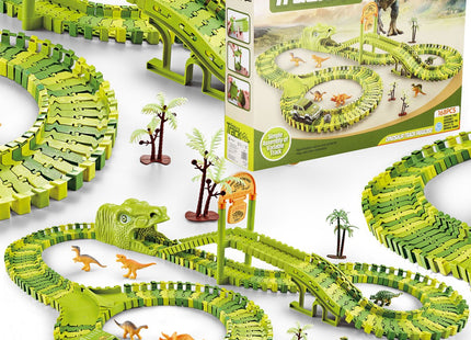 Dino Racebaan | Inclusief Jeep | 168 Delen | Groen