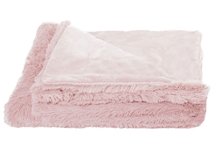 Plaid | Sprei | Deken | 200 x 220 cm | Pluche | Lichtroze