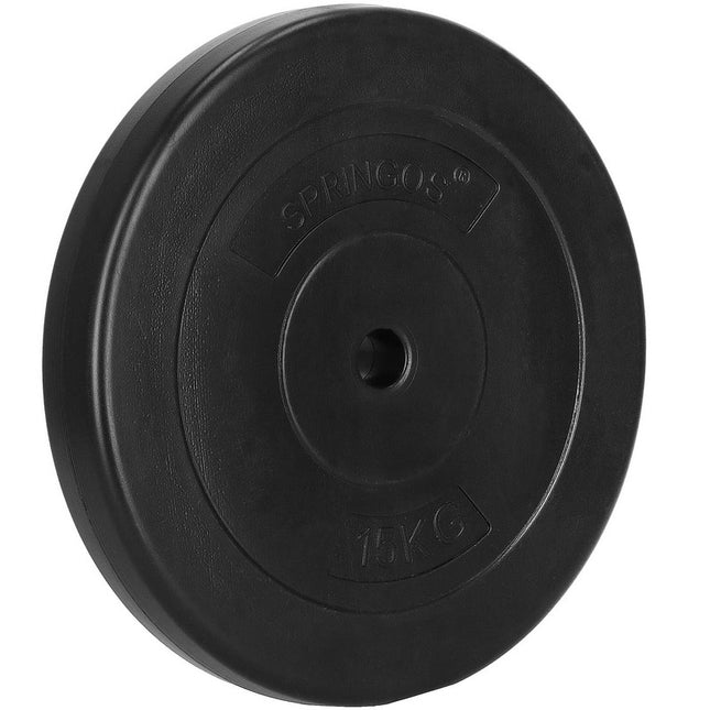 Halterschijf | 1 x 15 kg | Kunststof | Zwart