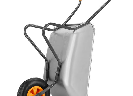 Kruiwagen | Kruiwagenwiel | 65L | 120kg Draagvermogen | Zilver/Oranje