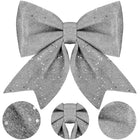 Kersthanger | Kerstversiering | Kerstdecoratie Voor Binnen | Kerststrik | Zilver | 30 cm | 1 Stuk