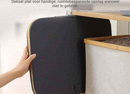 Verzamelcontainer Voor Statiegeldflessen- Met Deksel - Verzamelcontainer - 160 liter - 2 Delen - Wasbaar - Multifunctioneel - Bamboe - Polyester