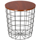 Salontafel | Salontafel Rond | Bijzettafel | 1 Stuk | 45 cm | Zwart/Donker Hout