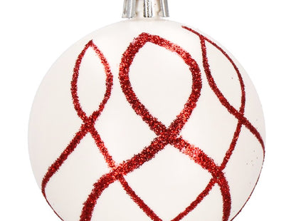 Kerstballen | 30 Stuks | 6 cm | Rood/Wit