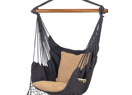 Hangstoel | Binnen & Buiten | Met 2 Kussens | Belastbaar tot 150 kg | 130 x 100 cm | Grijs/Beige