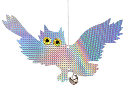 Vogelverjager - Hologram - Uil - Met - Bel - 40 x 24 CM