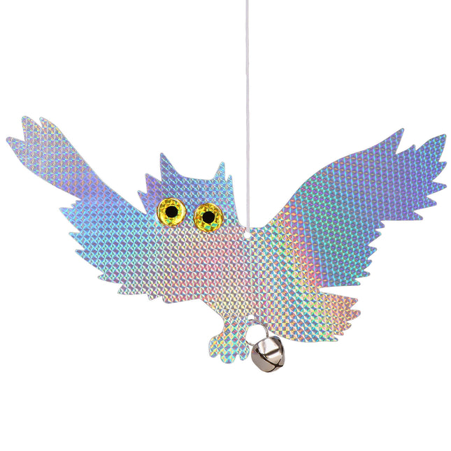 Vogelverjager - Hologram - Uil - Met - Bel - 40 x 24 CM