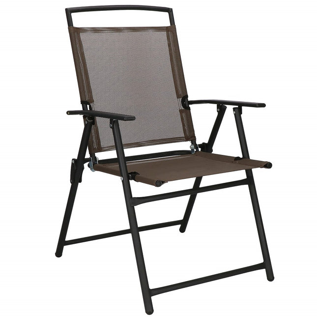 Tuinstoel | Tuinstoelen | Inklapbaar | Aluminium & Textileen | Bruin/Zwart