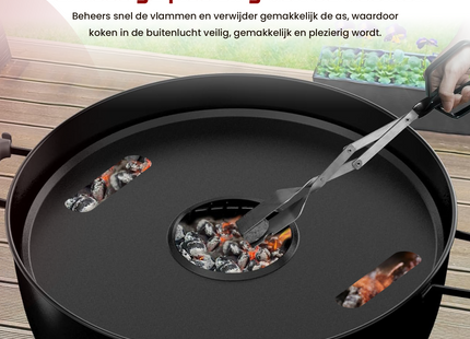 Grillplaat - Bakplaat Voor op een Vuurschaal  - Plancha ring - Bakplaat voor BBQ Grill  - Hittebestendig - RVS - Zwart - Ø 78 cm - 5 Mm