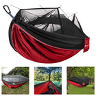 Hangmat - Klamboe - 2 - Persoons - Camping - 250 KG - Rood/ Zwart