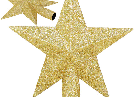 Kerstboom Piek | Glitter | Ster | 15 cm | Goud