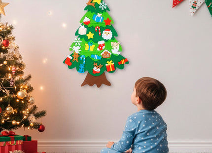 Decoratieve Kerstboom  | Kerstdecoratie | Vilt | 93 Cm | Veelkleurig