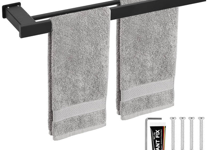 Handdoekrek | Handdoekrek Badkamer | 50 x 12 cm | Zwart