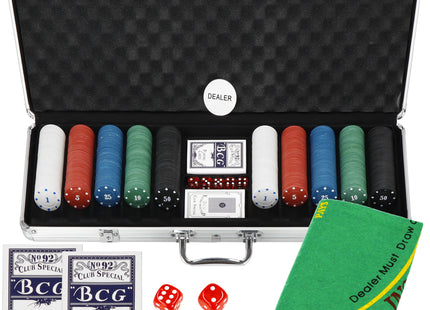 Pokerset - 500 Chips - Inclusief Koffer - Poker