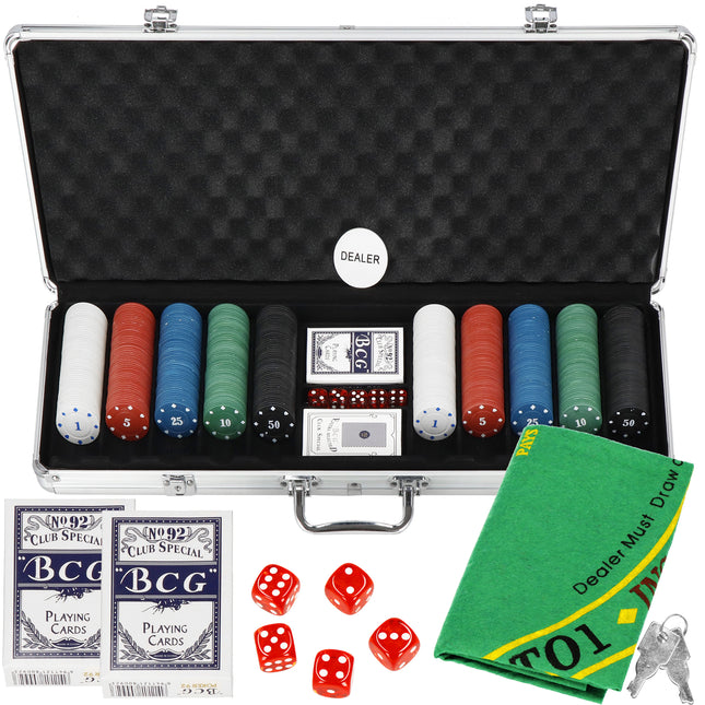 Pokerset - 500 Chips - Inclusief Koffer - Poker