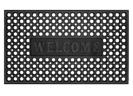 Deurmat - Buitenmat - Droogloopmat - Anti -Slip - Welcome - Grafiet - 45 x 75 Cm