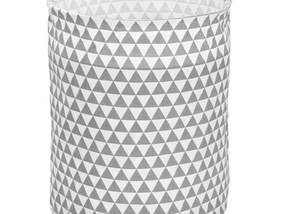 Opbergmand - Speelgoedmand - Kledingmand - Organizer - Handvatten - Driehoek - Grijs - Wit
