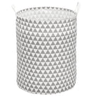 Opbergmand - Speelgoedmand - Kledingmand - Organizer - Handvatten - Driehoek - Grijs - Wit