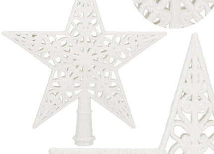Kerstboom Piek | GlitterSter | 21 cm | Zilver
