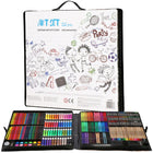 Tekendoos | Tekenkoffer Kinderen | 258 Delig | 47 x 45 x 4 cm | Zwart