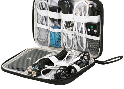 Etui | Reistas | Elektronica | Multifunctionele Elektronica Organizer | 25 x 19 x 2 cm | Zwart
