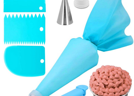Taart Decoratie Set | 7-Delig | Herbruikbaar | Blauw