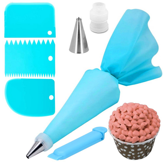 Taart Decoratie Set | 7-Delig | Herbruikbaar | Blauw