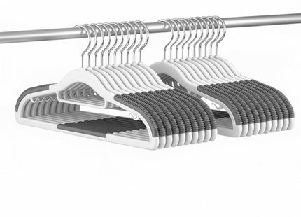 Kledinghangers | Kledinghanger | 20 Stuks | Anti-slip | Grijs/Wit