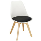 Eetkamerstoel - Gestoffeerd - Wit Zwart - 82 x 44,5 x 41 CM