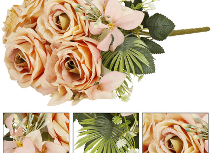 Kunstboeket - Sierboeket - Decoratief - 9 Rozen - Decoratief - 40 cm