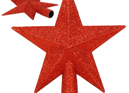 Kerstboom Piek | Ster | 19 cm | Rood
