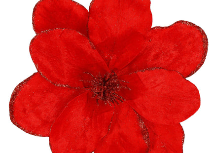 Kunstbloem - Kunststof - Rood - Glitters