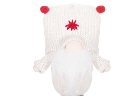 Kerstkabouter - Kersthanger - Kerstdwerg - Kerstversiering - Witte - 8 cm
