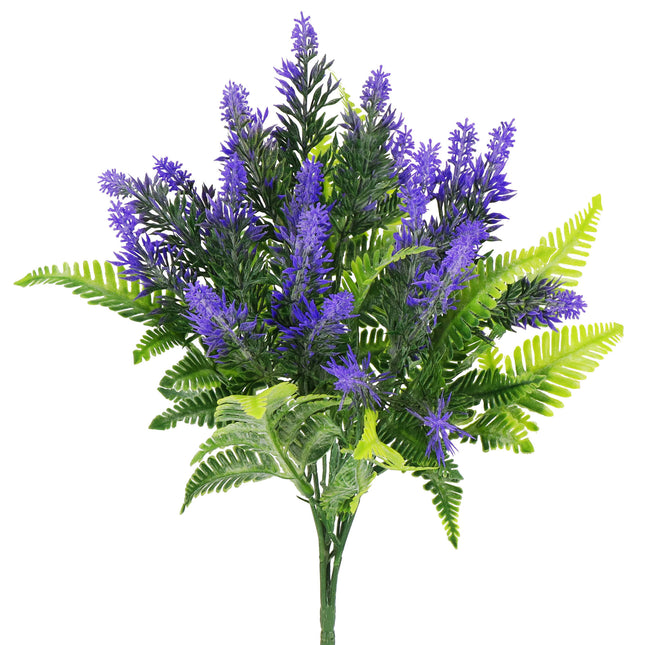 Kunstplant - Kunstbloemen- Sierboeket - Takken - Lavendel - 32 cm