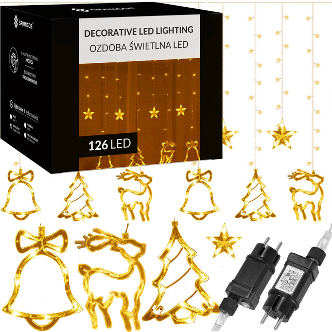 Lichtgordijn | IJspegel Verlichting | Inclusief USB En Afstandsbediening | 126 LED | Warm Wit | 3 M | Kerst