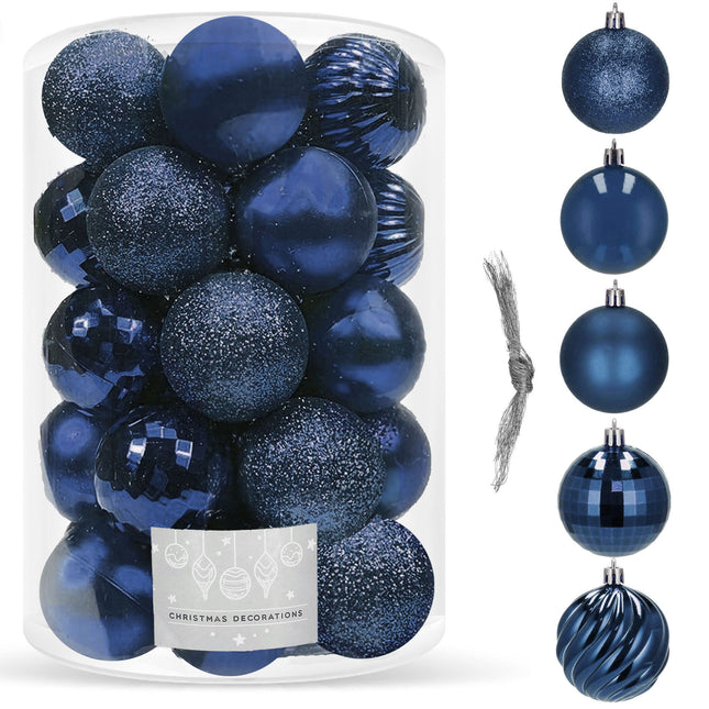 Kerstballen | 20 Stuks | 6 cm | Marineblauw