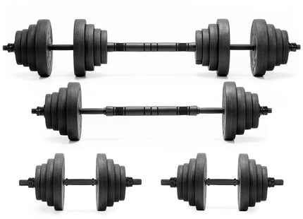 Dumbellset - 20 KG - Halter Verlengstuk - Verstelbaar - Complete Set - Thuis Sporten - Zwart