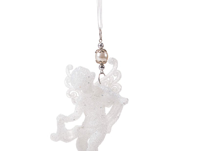 Kersthanger | Engel | Kerstboomhanger | Wit | Glitters | 13 cm