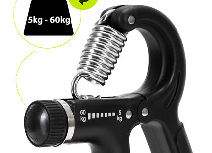 Actiget® Handtrainer | Handknijper | Zwart/Grijs | Verstelbaar | Antislip | 5- 60 Kg