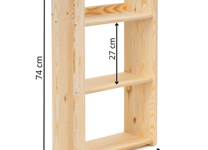 Wandplank - Boekenplank - Ophangbaar - Kruidenplank - Naturel - Grenenhout - 10 Kg - 74x45x20 cm - 2 Stuks - 3 Niveaus