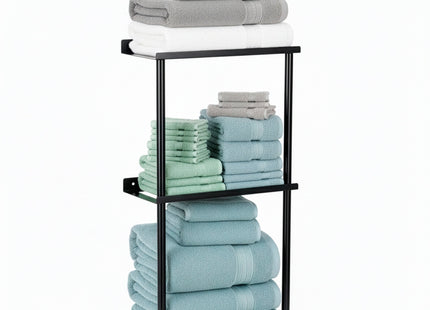 Handdoekhouder - Handdoekrek - Badkamer - Metaal - Zwart  - 77 cm