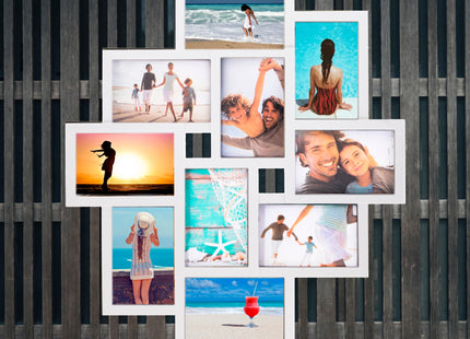 Fotolijst - 10 Foto's - Collage - Staand/Liggend - 48,5 x 53 cm - Wit