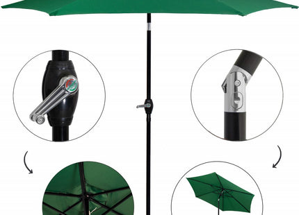 Parasol | Parasols | Kantelbaar | Met Ventilatie | Groen | 250 cm