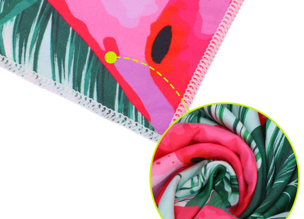 Strandlaken | Badlaken | Strandhanddoek | Microvezel | 180 x 100 cm | Roze/Groen